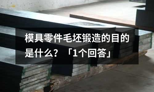模具零件毛坯锻造的目的是什么?「1个回答」
