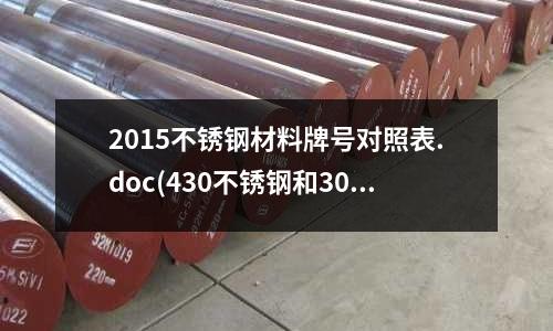 2015不锈钢材料牌号对照表.doc(430不锈钢和304的区别哪个是食品级)