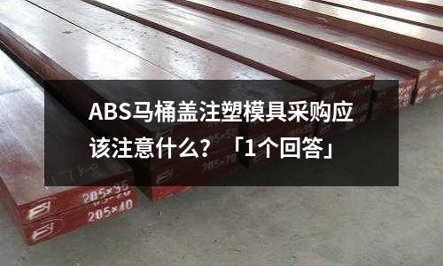 ABS马桶盖注塑模具采购应该注意什么?「1个回答」