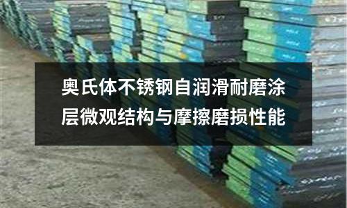 奥氏体不锈钢自润滑耐磨涂层微观结构与摩擦磨损性能