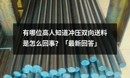 有哪位高人知道冲压双向送料是怎么回事?「最新回答」
