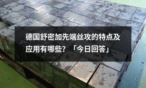 德国舒密加先端丝攻的特点及应用有哪些?「今日回答」