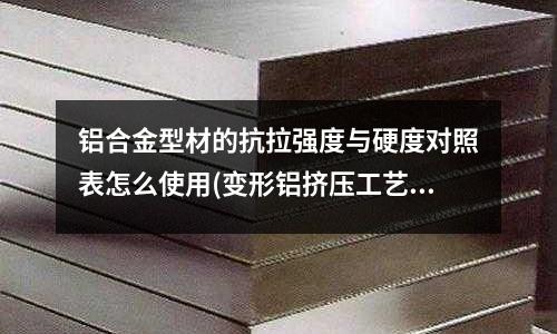 铝合金型材的抗拉强度与硬度对照表怎么使用(变形铝挤压工艺大全书籍)