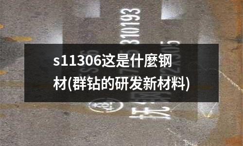 s11306这是什麼钢材(群钻的研发新材料)