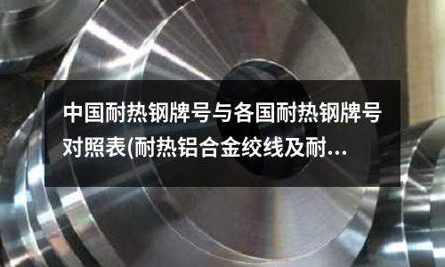中国耐热钢牌号与各国耐热钢牌号对照表(耐热铝合金绞线及耐热钢芯铝合金绞线)
